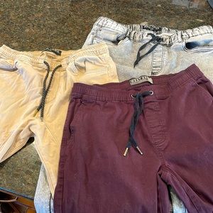 Like new boys super soft West 49 Zoo York pants. Cuffed. Maroon Grey, khaki
